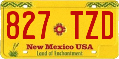NM license plate 827TZD