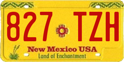 NM license plate 827TZH