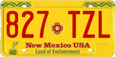 NM license plate 827TZL