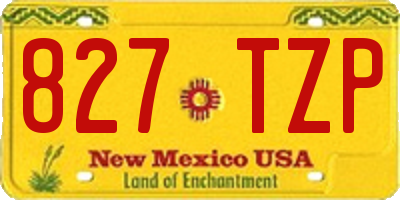 NM license plate 827TZP