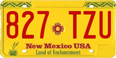 NM license plate 827TZU