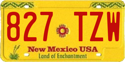 NM license plate 827TZW