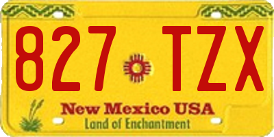 NM license plate 827TZX