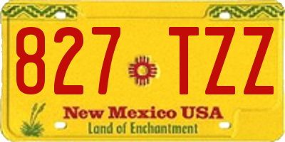 NM license plate 827TZZ