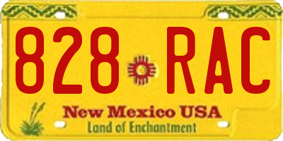 NM license plate 828RAC