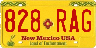 NM license plate 828RAG