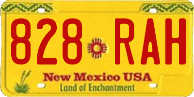 NM license plate 828RAH