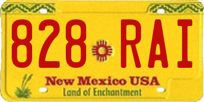NM license plate 828RAI