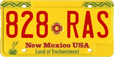 NM license plate 828RAS