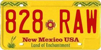 NM license plate 828RAW