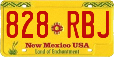 NM license plate 828RBJ