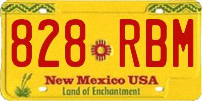 NM license plate 828RBM