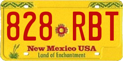 NM license plate 828RBT