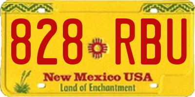 NM license plate 828RBU