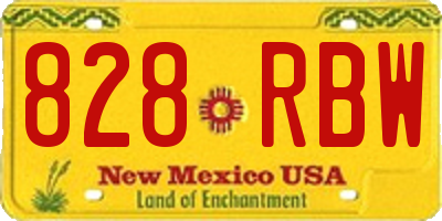 NM license plate 828RBW