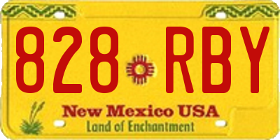 NM license plate 828RBY