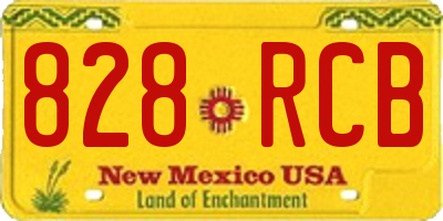 NM license plate 828RCB