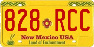 NM license plate 828RCC