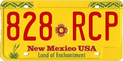 NM license plate 828RCP