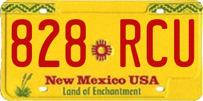 NM license plate 828RCU
