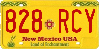 NM license plate 828RCY
