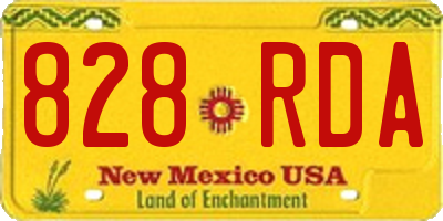 NM license plate 828RDA