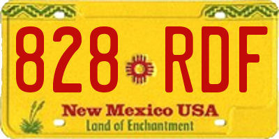 NM license plate 828RDF