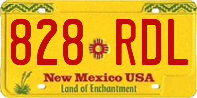 NM license plate 828RDL