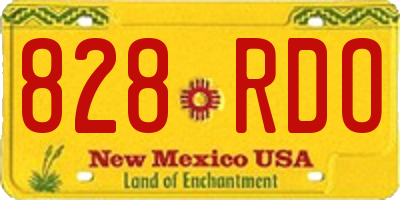 NM license plate 828RDO