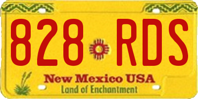 NM license plate 828RDS