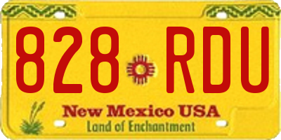 NM license plate 828RDU