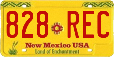 NM license plate 828REC