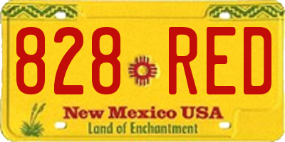 NM license plate 828RED