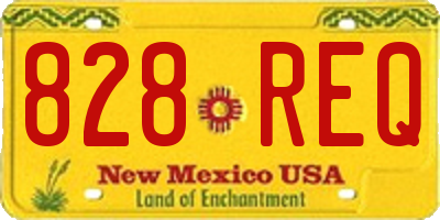 NM license plate 828REQ