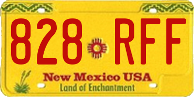 NM license plate 828RFF