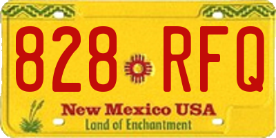NM license plate 828RFQ