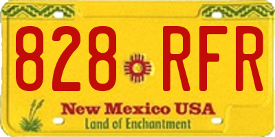 NM license plate 828RFR