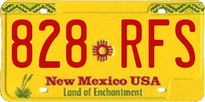 NM license plate 828RFS