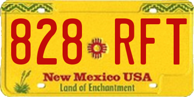 NM license plate 828RFT