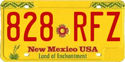 NM license plate 828RFZ