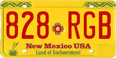 NM license plate 828RGB