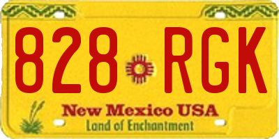 NM license plate 828RGK
