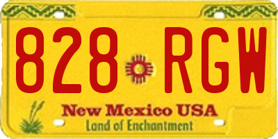 NM license plate 828RGW