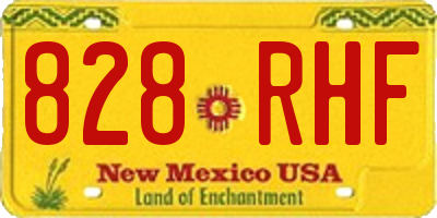 NM license plate 828RHF