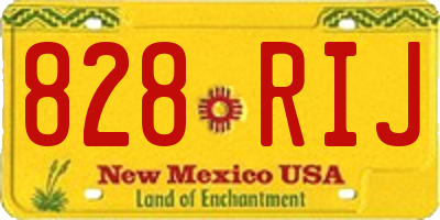 NM license plate 828RIJ