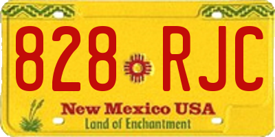NM license plate 828RJC