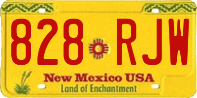 NM license plate 828RJW