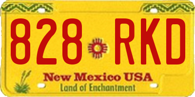 NM license plate 828RKD