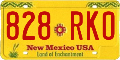 NM license plate 828RKO