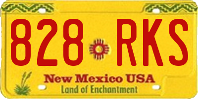 NM license plate 828RKS